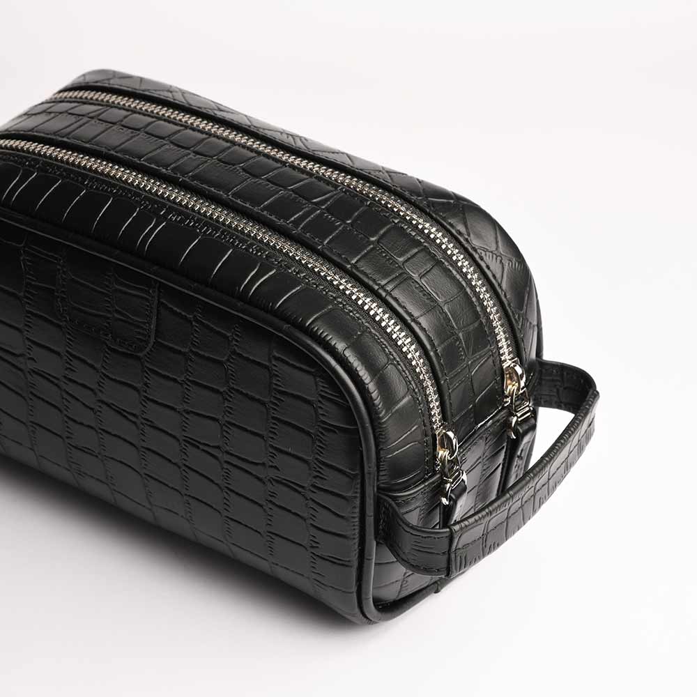 کیف دستی مردانه طرح دیزل کوچک چرم کروکودیل مشکی