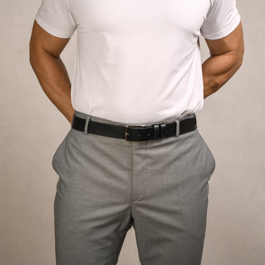 کمربند چرم مردانه کلاسیک مشکی