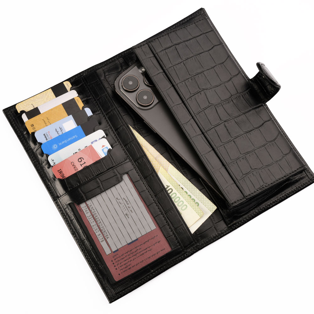 کیف موبایل چرم مشکی