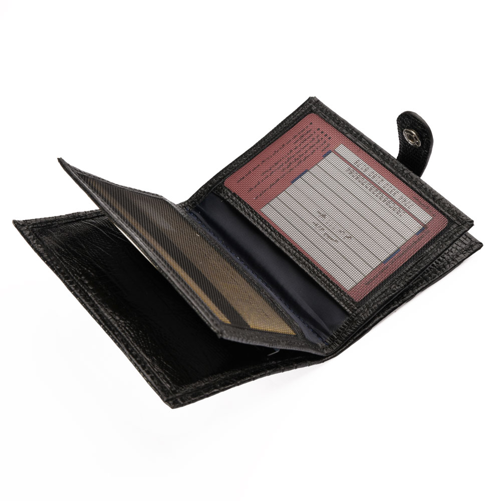 کیف کارت 4 لت چرم مشکی لیزارد