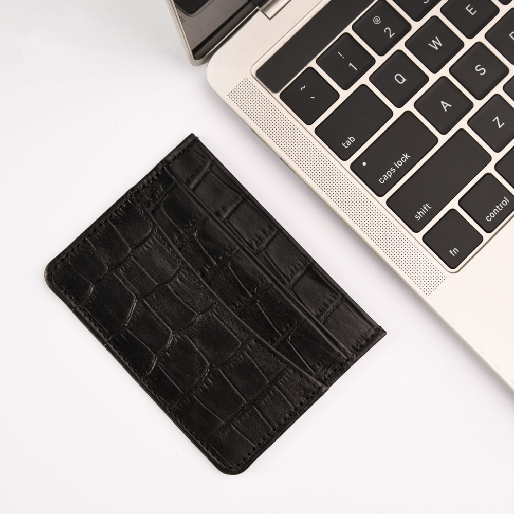 کیف کارت چرم مشکی