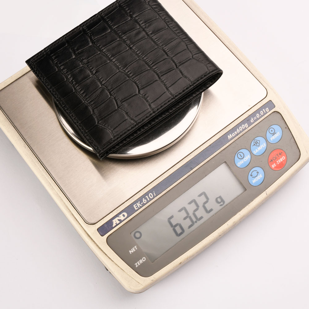 کیف پول جیبی چرم کروکودیل مشکی