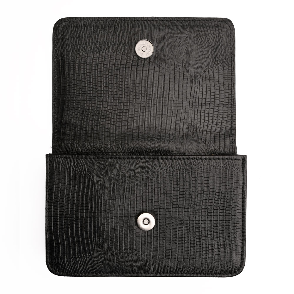 کیف دوشی زنانه آمبر چرم لیزارد مشکی