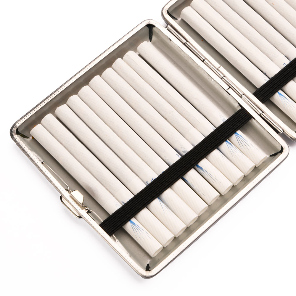 جعبه سیگار چرم مشکی کروکودیلی