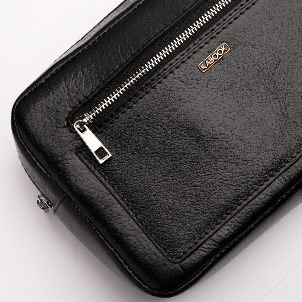 کیف پاسپورتی طرح اورانوس چرم مشکی ساده