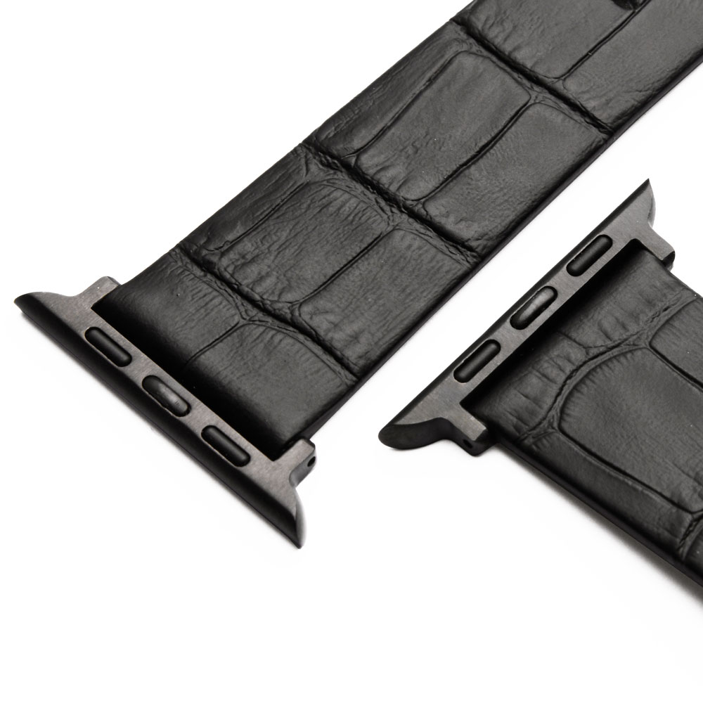 بند اپل واچ چرم کروکودیل مشکی بند اپل واچ چرم کروکودیل مشکی