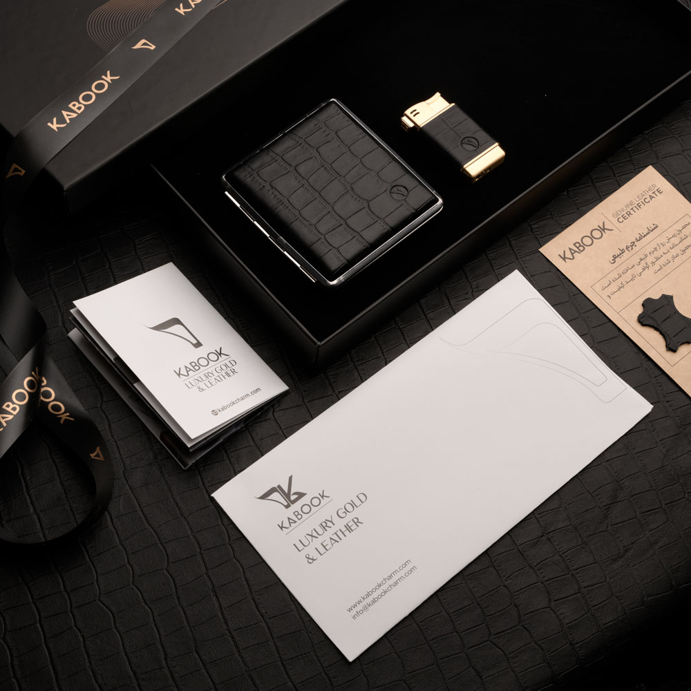 ست هدیه چرم فندک و جعبه سیگار مشکی ست هدیه چرم فندک و جعبه سیگار مشکی