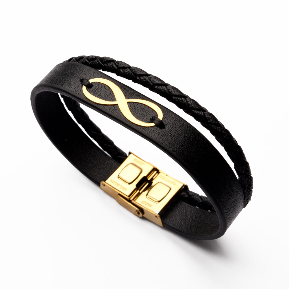 دستبند طلا چرم بینهایت طلا