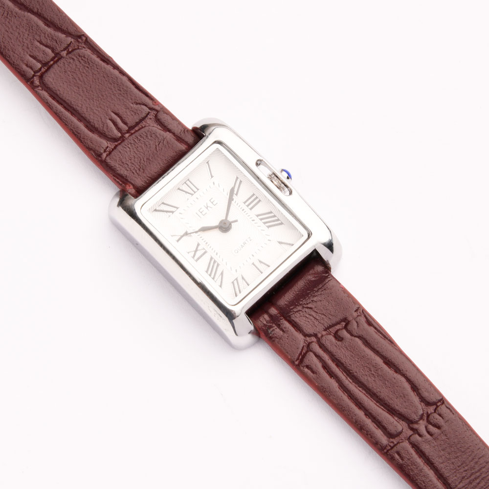 بند ساعت زنانه چرم کروکودیل زرشکی