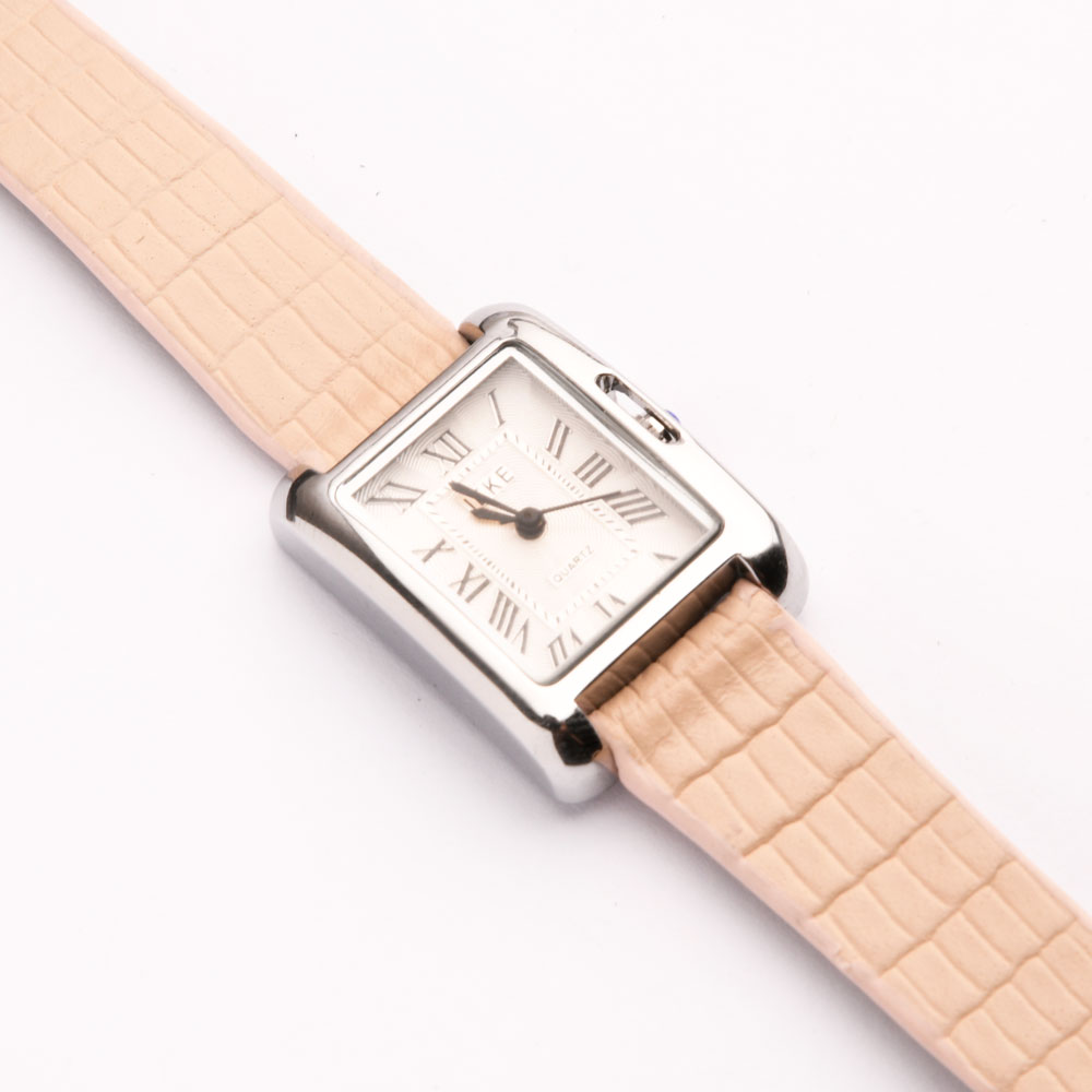 بند ساعت زنانه چرم لیزارد کرم