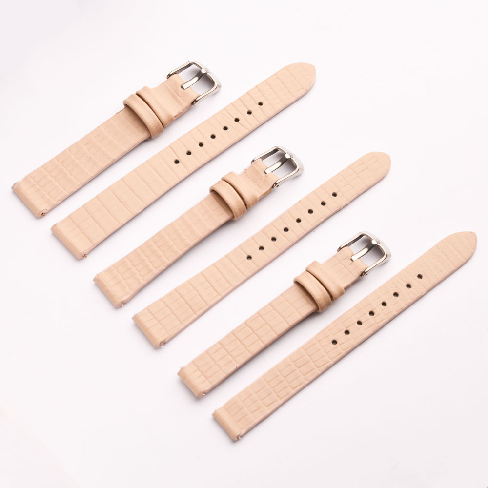 بند ساعت زنانه چرم لیزارد کرم