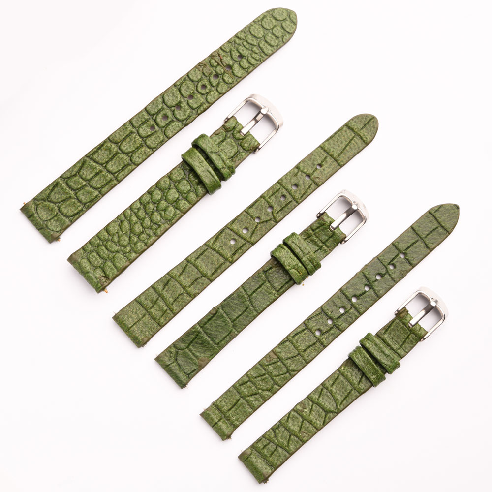 بند ساعت زنانه چرم کروکودیل سبز