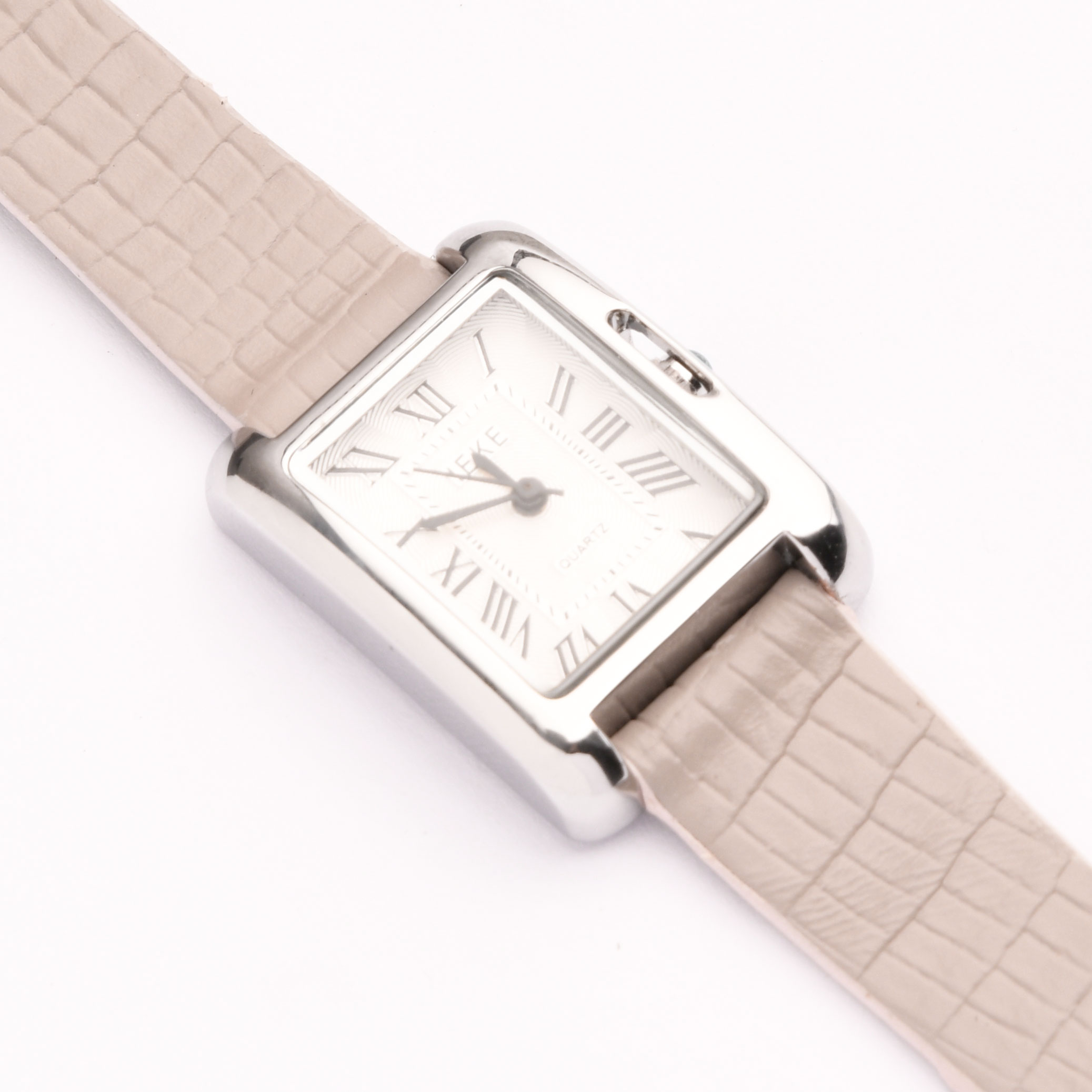 بند ساعت زنانه چرم لیزارد خاکستری