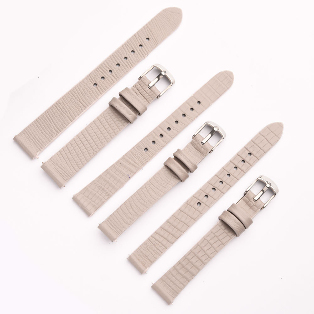 بند ساعت زنانه چرم لیزارد خاکستری