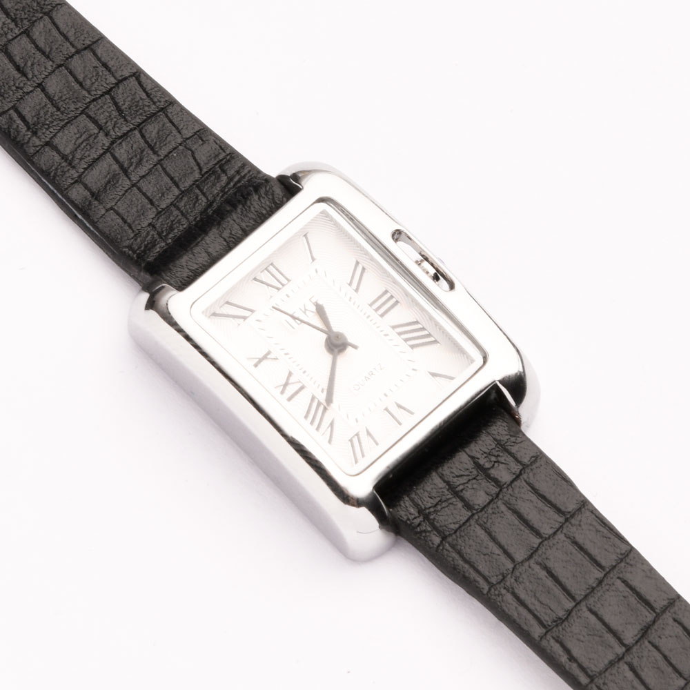 بند ساعت زنانه چرم لیزارد مشکی