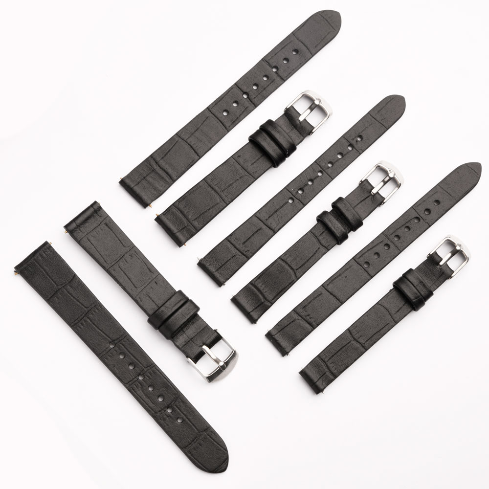 بند ساعت زنانه چرم کروکودیل مشکی