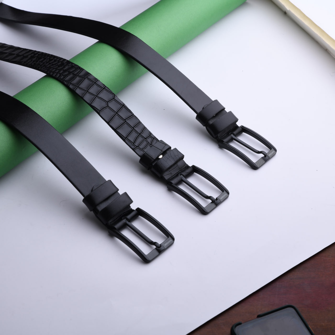 کمربند چرم مردانه کروکودیلی مشکی