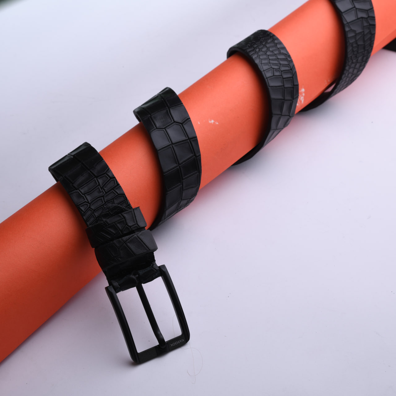 کمربند چرم مردانه کروکودیلی مشکی