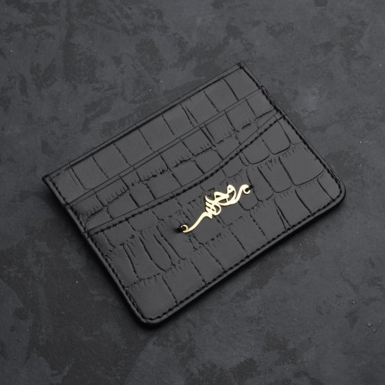 کیف کارت طلا چرم اسم روح الله