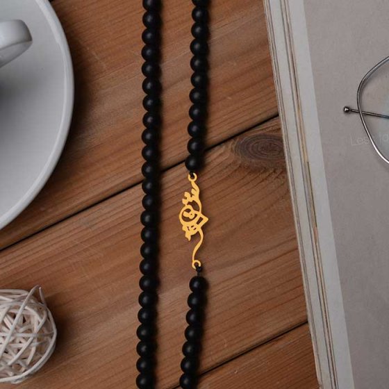 گردنبند اونیکس با طلا اسم شفق