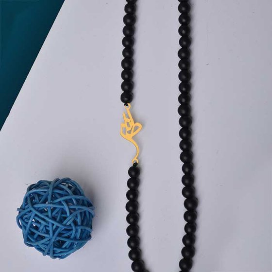 گردنبند اونیکس با طلا اسم طناز