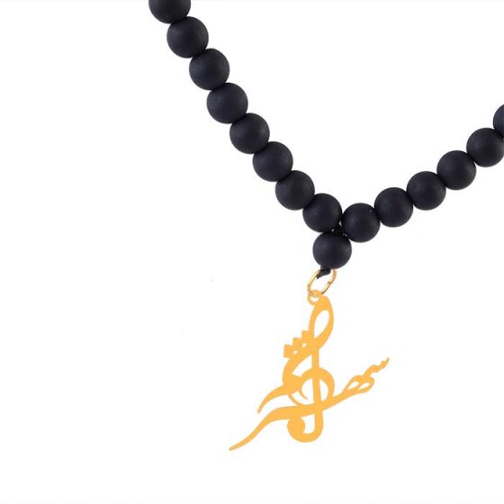 گردنبند اونیکس آویز با پلاک شهرام