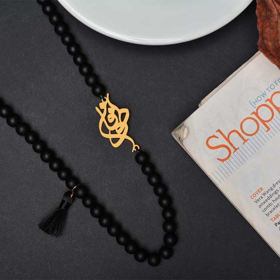 گردنبند اونیکس با طلا اسم طوفان