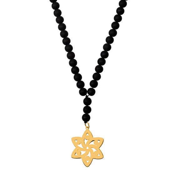 گردنبند با پلاک طلا گل