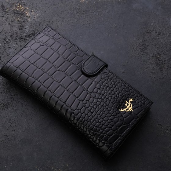 کیف موبایل طلا چرم اسم رامین