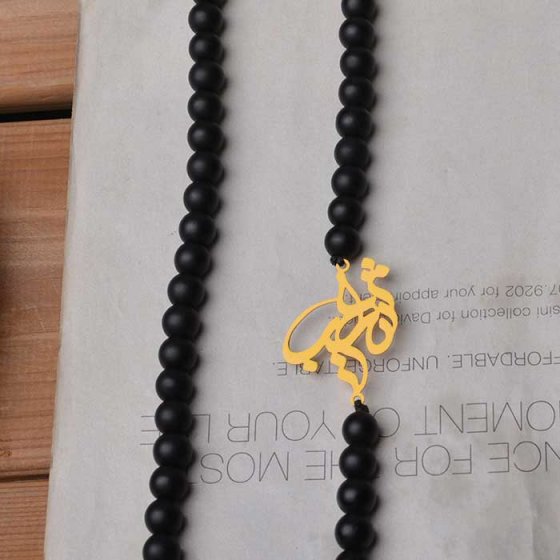 گردنبند با پلاک طلا اسم شعیب