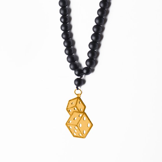 گردنبند با پلاک طلا تاس