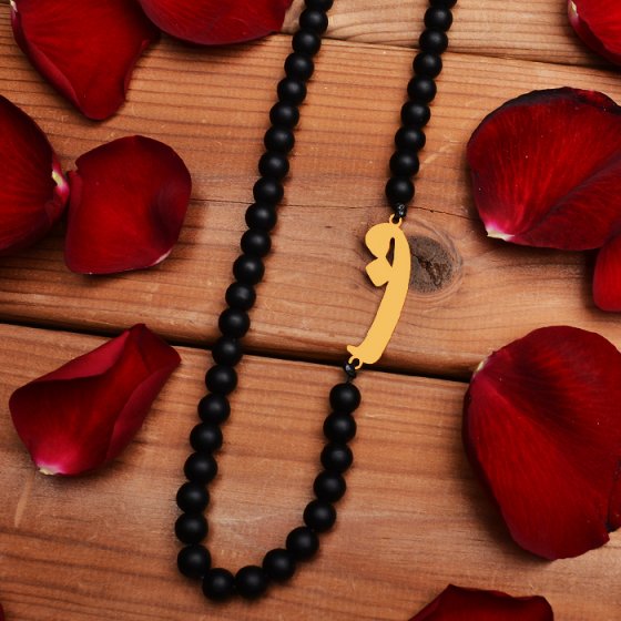 گردنبند با پلاک طلا حرف ف