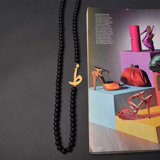 گردنبند با پلاک طلا ط