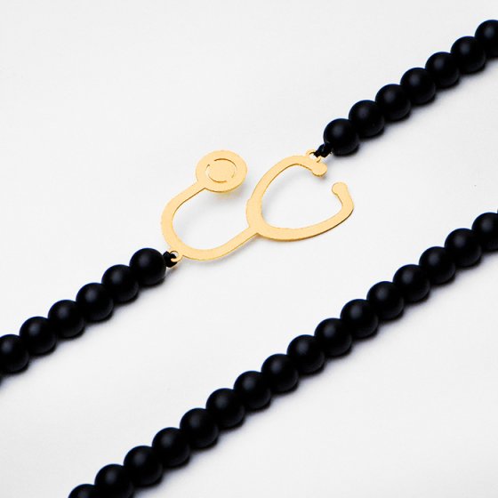 گردنبند با پلاک طلا گوشی پزشکی