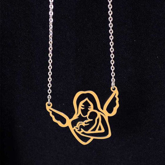 گردنبند با پلاک طلا مادر