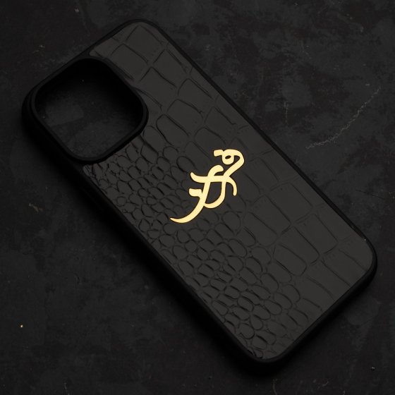 قاب موبایل چرم با پلاک اسم فراز