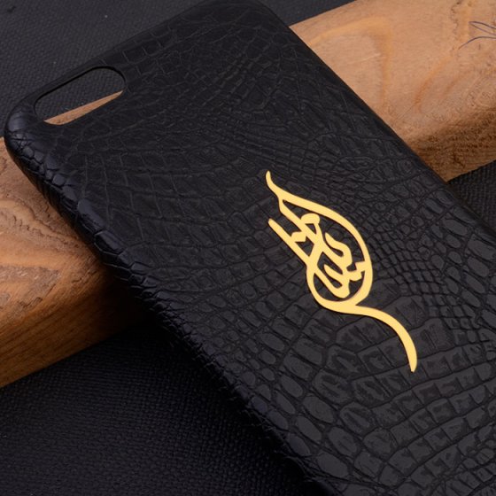 قاب موبایل چرم با پلاک اسم ایلناز