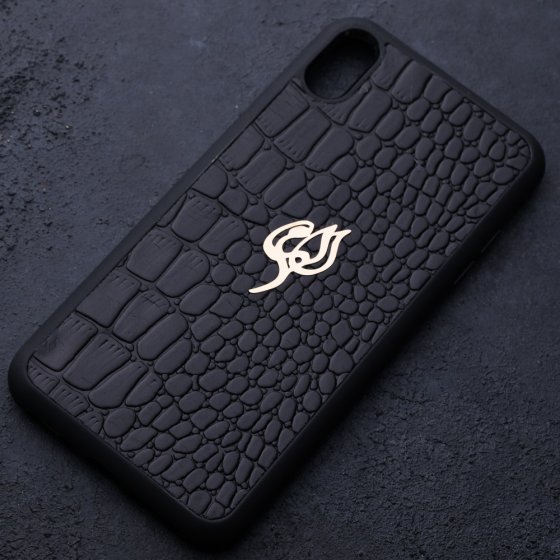 قاب موبایل طلا چرم اسم الهام