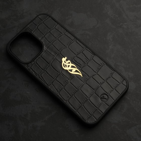 قاب موبایل طلا چرم اسم مینا