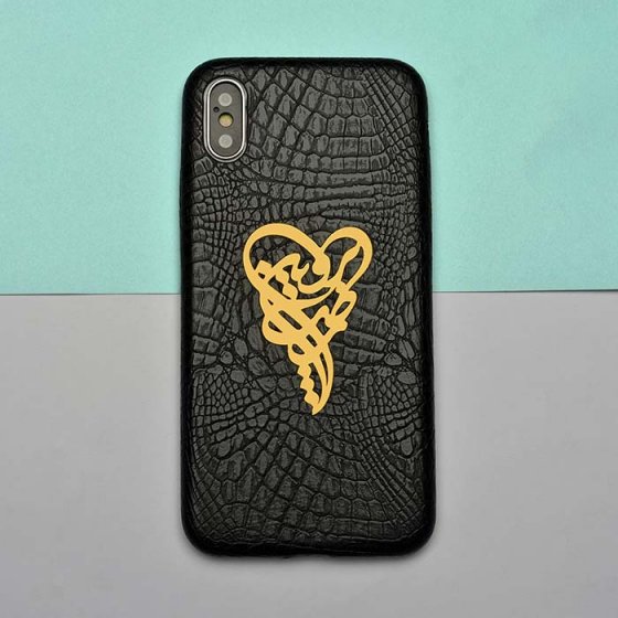 قاب موبایل چرم با پلاک اسم پروین