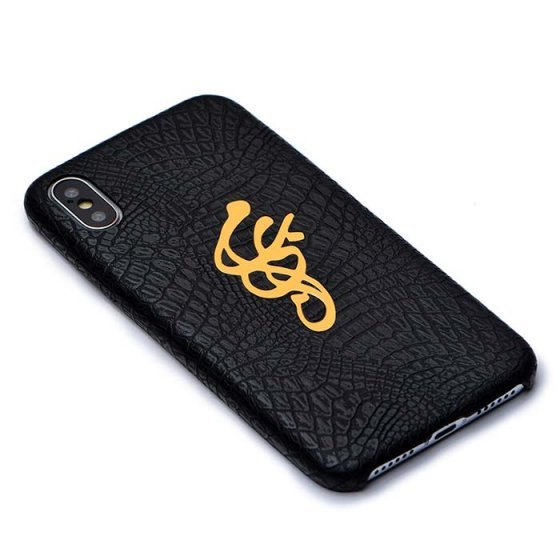 قاب موبایل چرم با پلاک اسم مبین