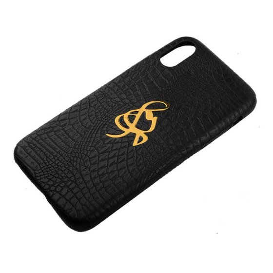 قاب موبایل چرم با پلاک اسم منا