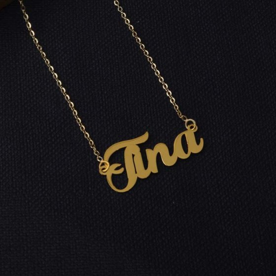 گردنبند طلا اسم تینا زنجیری