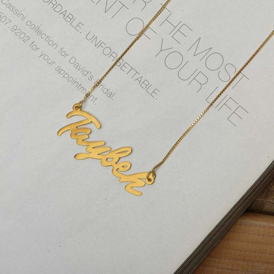 گردنبند زنجیری با پلاک طلا اسم طیبه