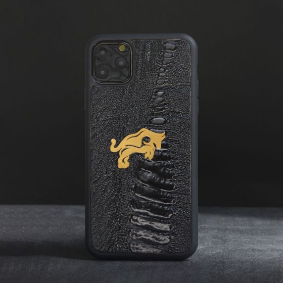 قاب موبایل چرم با پلاک طرح گاو