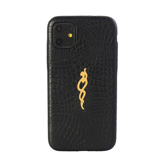 قاب موبایل چرم با پلاک اسم نور