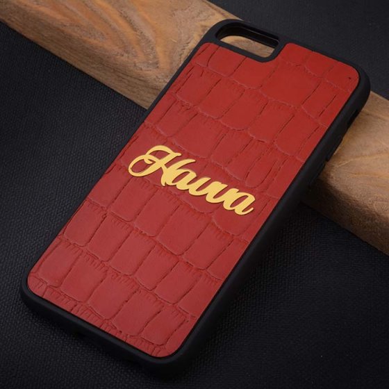 قاب موبایل چرم طبیعی با اسم حوا