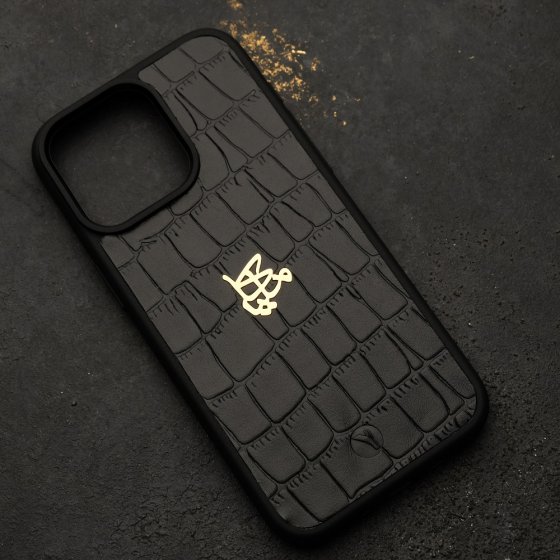 قاب موبایل طلا چرم اسم ملیکا