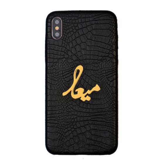 قاب موبایل چرم با اسم میعاد