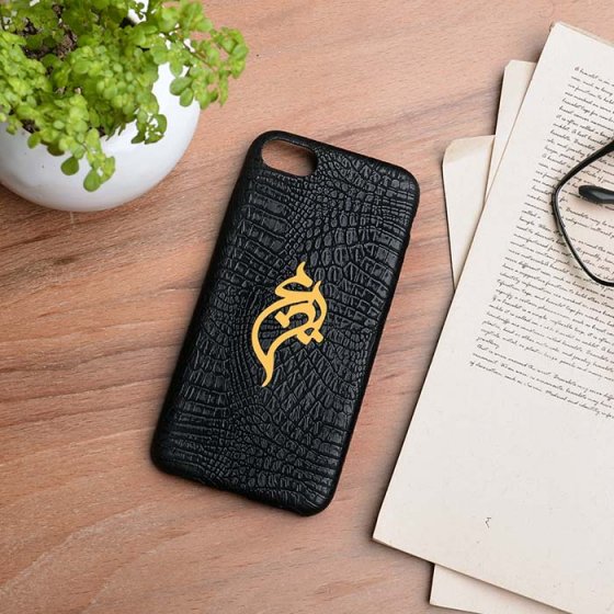 قاب موبایل چرم با اسم ایرچ